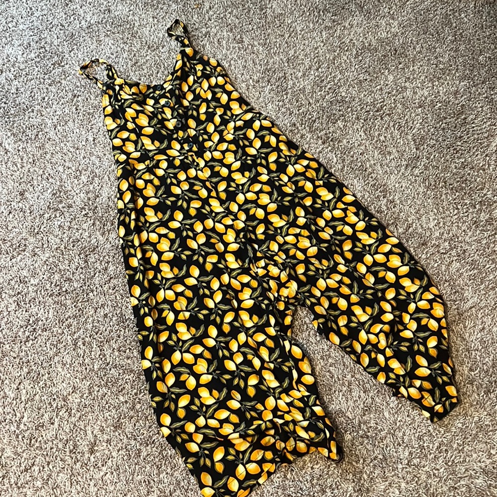 Loft lemon print jumpsuit